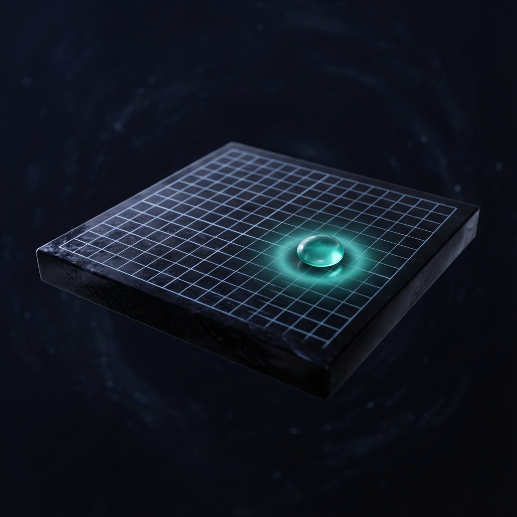 Abstract visualization of AlphaGo's Move 37 on a Go board.