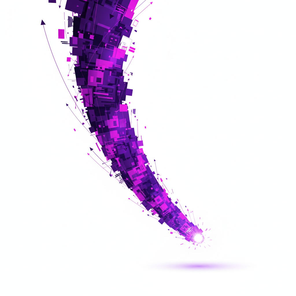 Abstract spiral representing the rapid cost deflation of AI intelligence.