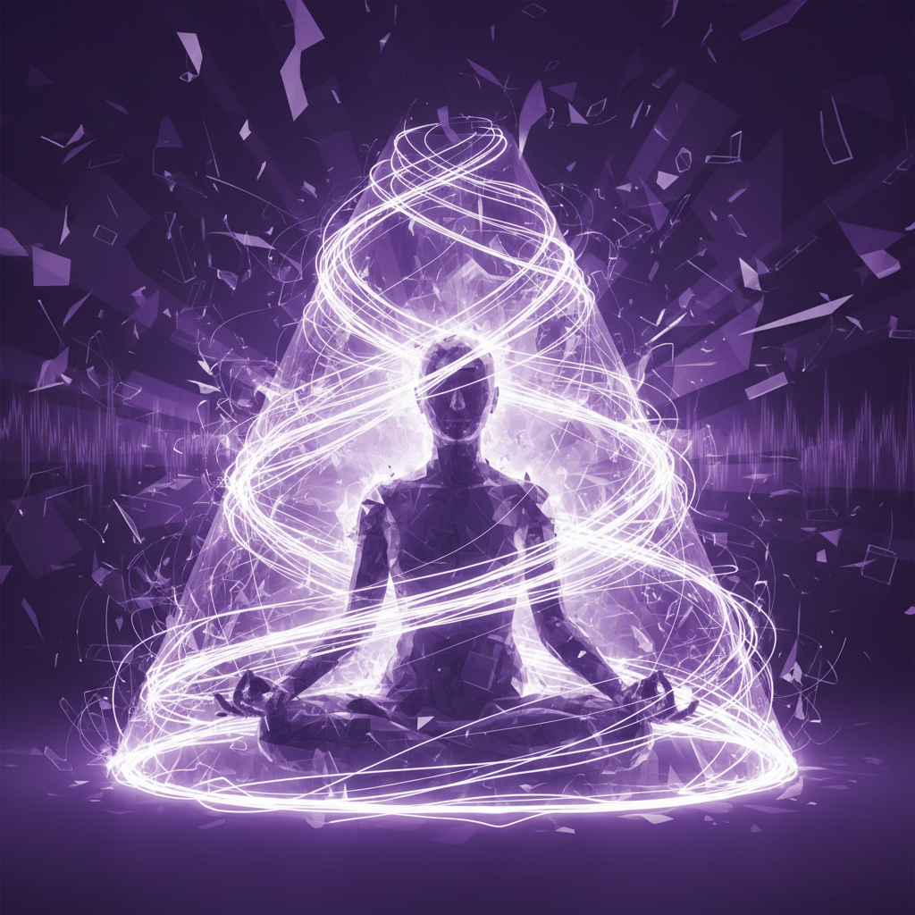 A person in a state of deep work, or 'flow,' where productivity and focus are heightened.